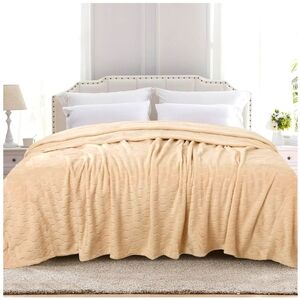 *Brand New* Fleece Blanket King Size 90x108 inches, Super Soft Apricot